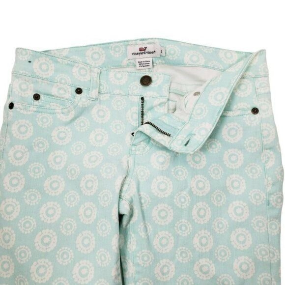 Vineyard Vines Jeans Blue Sea Print Round Medallion Women's Size 0 - Picture 6 of 8